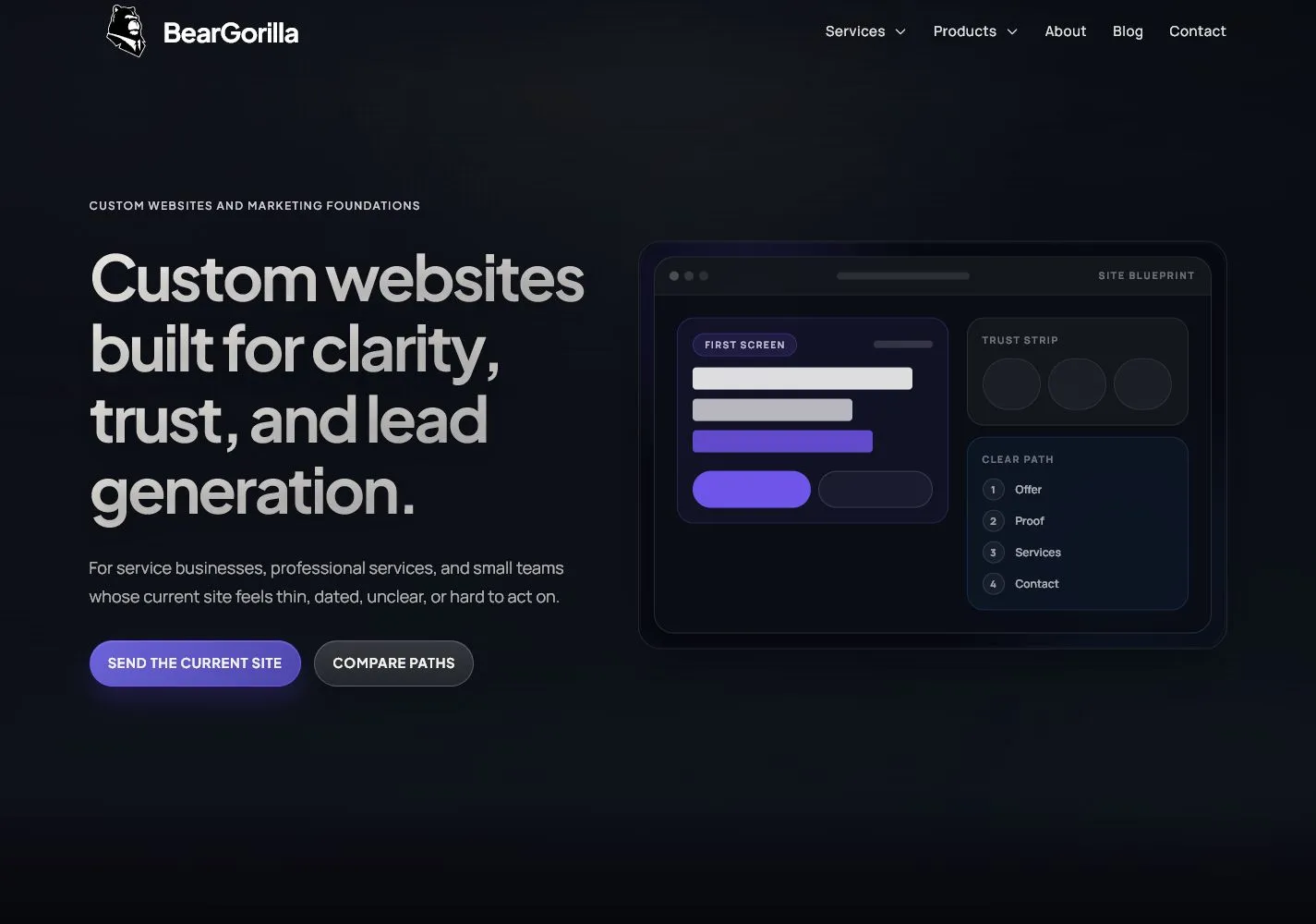 BearGorilla website project preview